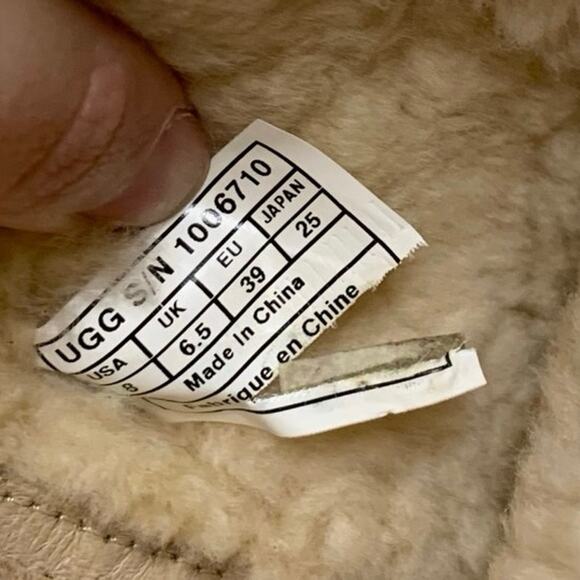 Y2K Ugg Boots Tall Midcalf Shoe Charms Plumdale Genuine Shearling Chestnut Tan - Picture 9 of 10